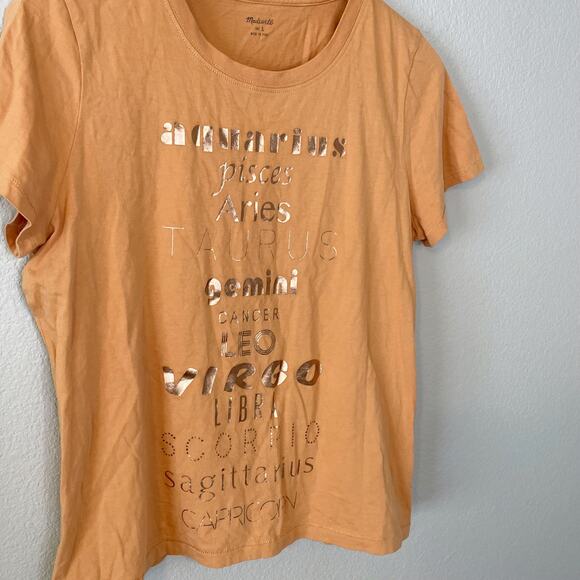 Madewell Horoscope Orange Tshirt size Large - Picture 3 of 6